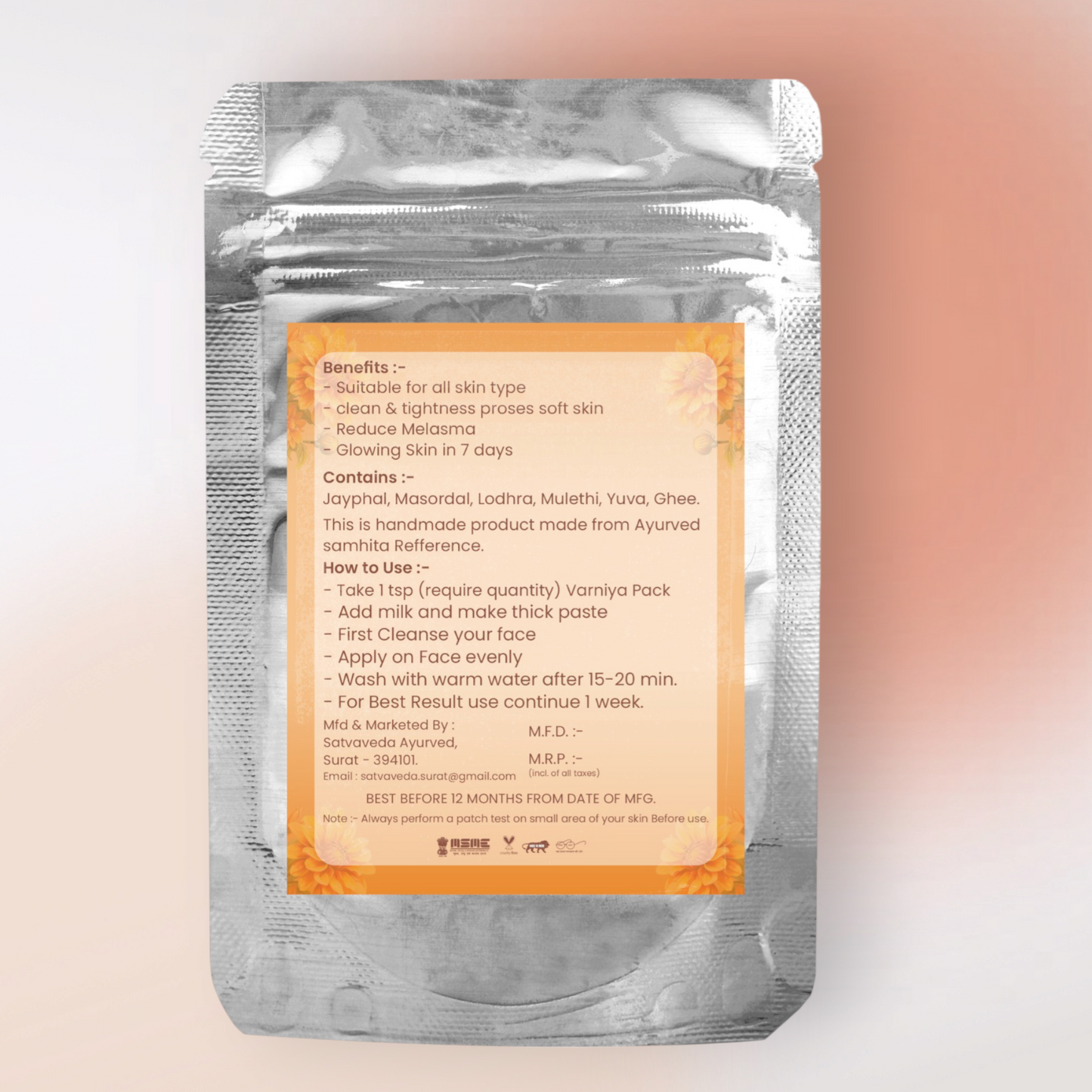 Varniya Face Pack - Ayurvedic Glow for Your Skin - 50g